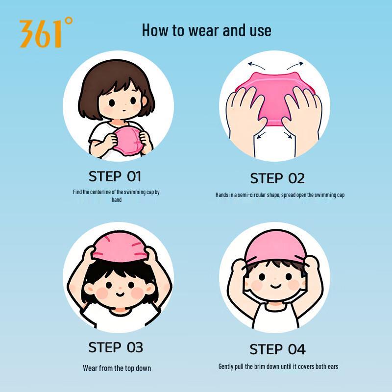 361° Kids Silicone Waterproof Comfortable Swim Cap