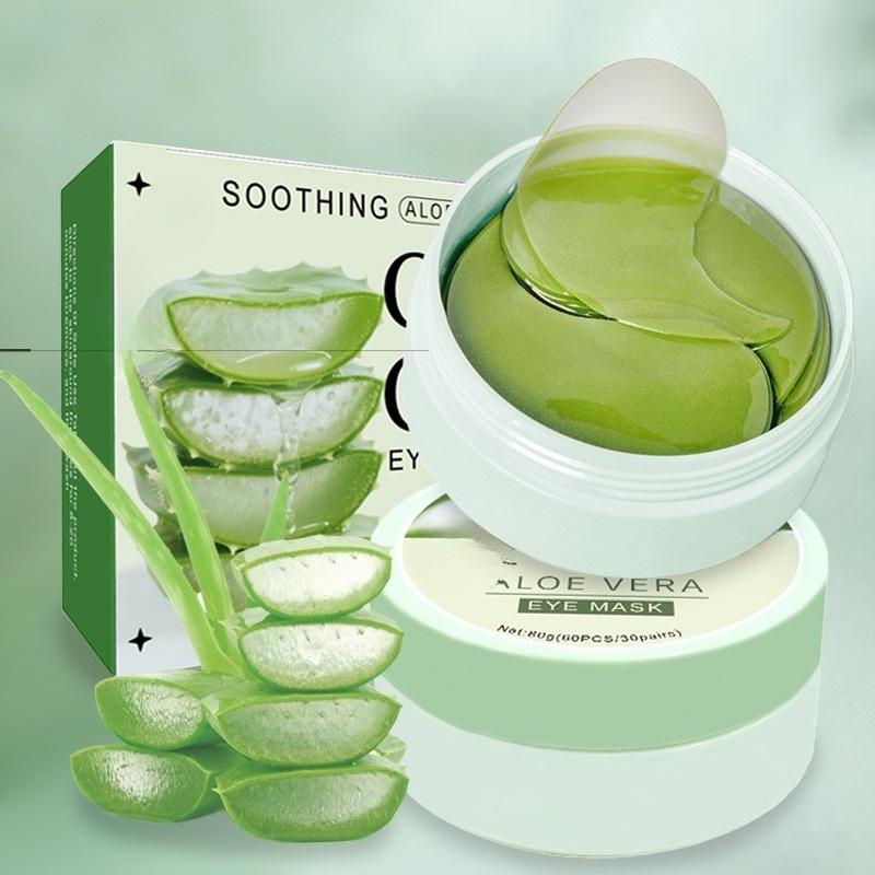 Krem Serum pod Oczy Aloe Vera + Kolagen Płatki pod Oczy - & Ujędrniająca Maska na Oczy na Cienie pod Oczami, Opuchliznę i Drobne Linie, Pielęgnacja Skóry