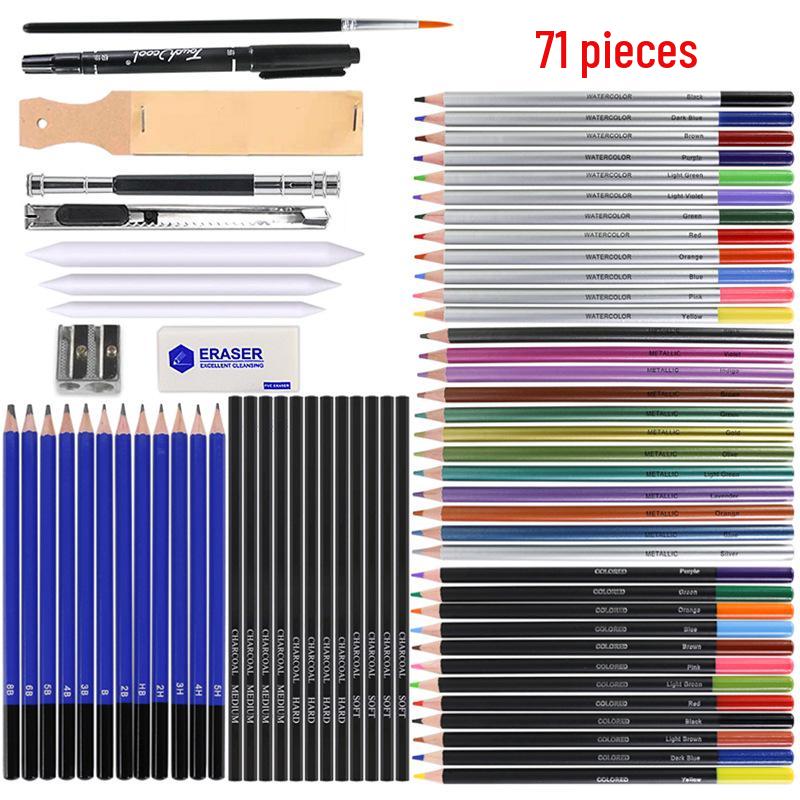 71-Piece Professional Colored Oil Pencils Drawing Set