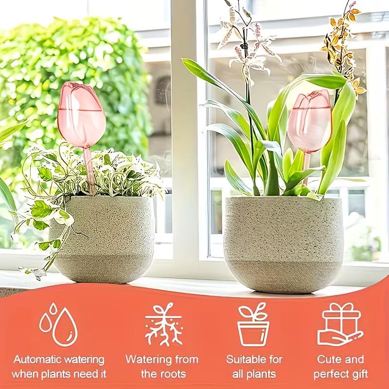 Sfere per l'irrigazione di piante di tulipano rosa per piante in vaso da interno ed esterno Gocciolatori automatici per piante Strumenti automatici per l'irrigazione