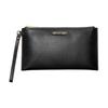 Jet Set Travel Hardware in Metallo Dorato Pochette in Pelle Grande Unisex Coppia Nero