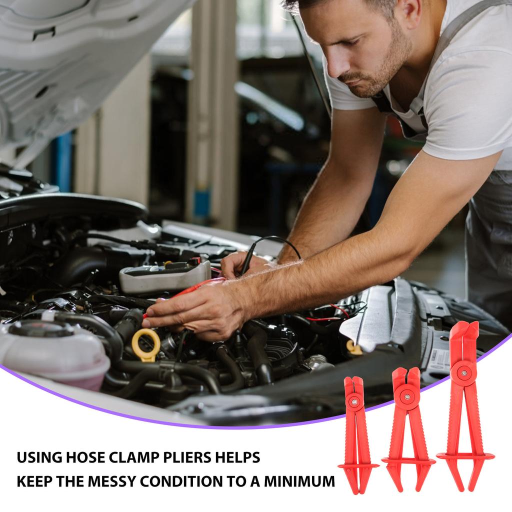 3Pcs Hose Clamp Pliers Set Plastic Automotive Hose Pinch Off Tools Brake Fuel Cooling Radiator Line Clamp Pliers