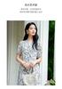 Jiuzi Anna Kou 100 Mulberry Silk Temperament Commuting Style Line Drawing Flower Dress for Women 2025 Summer New Style