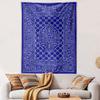 Geometric Blue Maze Pattern Tapestry Patterned Tapestry Home Decor, Suitable for Bedroom and Living Room, Gift