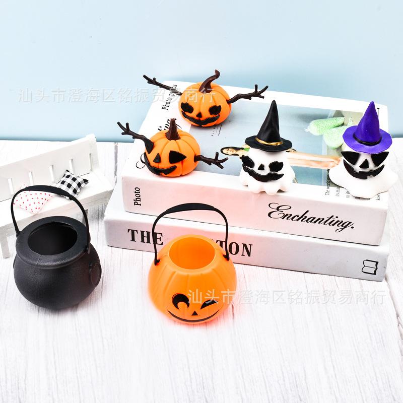 Pumpkin Ghost Clay Kit, Halloween Decoration Mini Creative Figurine, Kids Craft Toy Gift