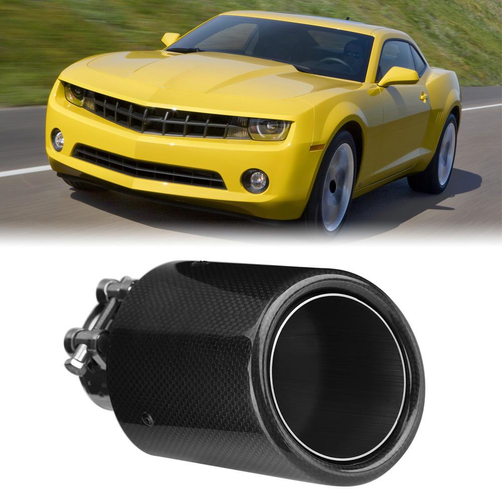 Carbon     Car Modified Single Outlet Exhaust Pipe Muffler Tip Tail Throat 54-101mm