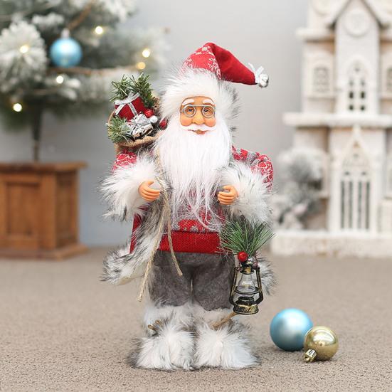 Santa Christmas Decoration 12-Inch Handcrafted Festive Figurine for Tree Mantel Classic Holiday Collectible Gifts Xmas Holiday Tabletop Decor