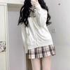 Women's Autumn Winter Slim Fit Japanese School Style Cardigan Sweater with Long Sleeves, Multi-color