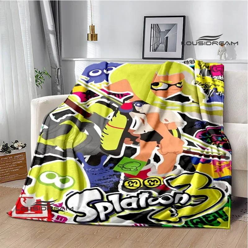 3D Cartoon game Splatoon printed blankets Picnic blanket Warm Flannel blankets Home bed linings blankets for beds Birthday Gift