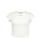 Peulaentigseobiseu Ribbed Cap Sleeve T-Shirt - White