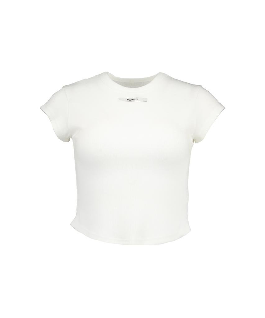 Peulaentigseobiseu Ribbed Cap Sleeve T-Shirt - White