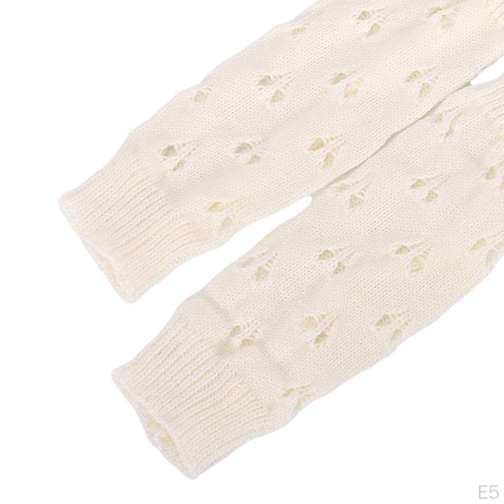 Women Winter Fingerless Long Knit Wrist Arm Warmer with Finger Holes