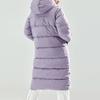 Anta Long Knee-Length Water-Resistant Hooded Down Jacket Women Outerwear Purple 962147970-3