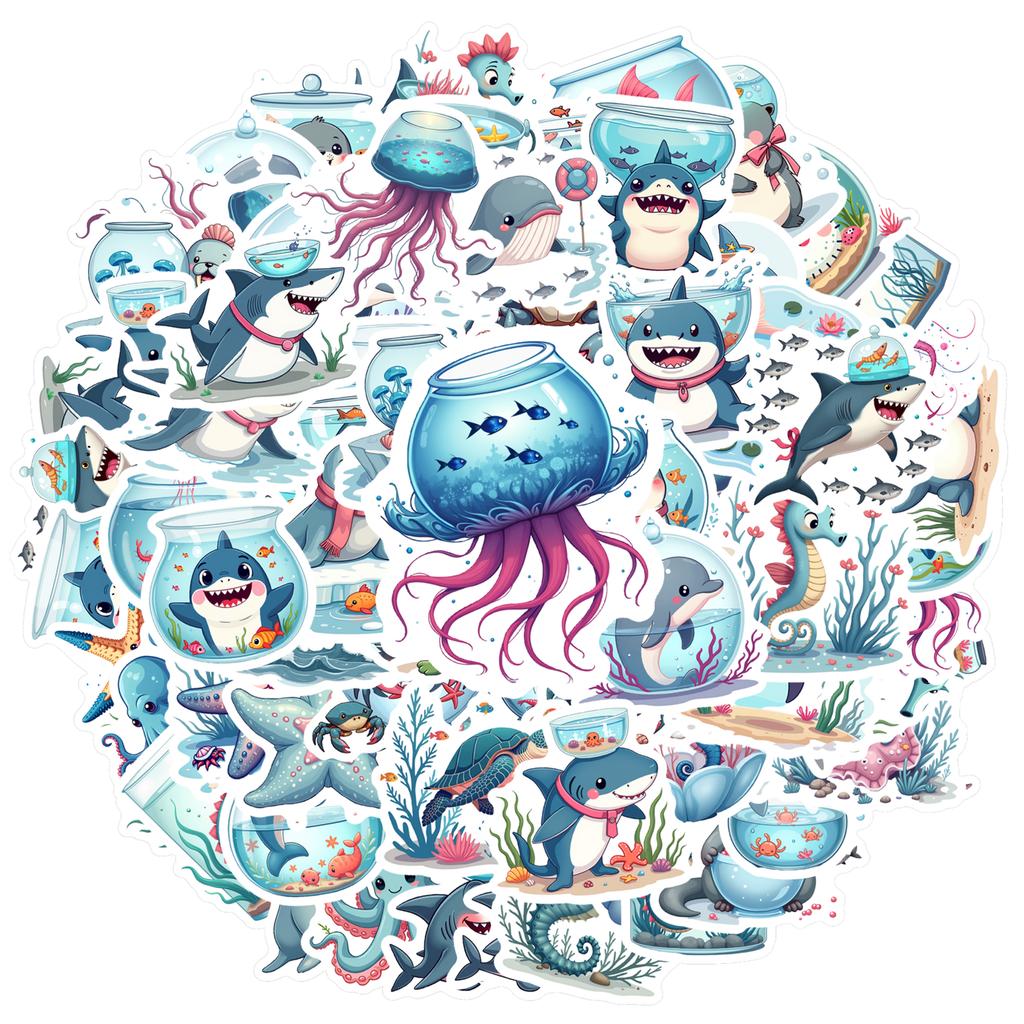 35-150pcs Arctic Marine Animal Stickers Waterproof Diy Surfboard Skateboard Phone Cup Teacher Reward Stickers Supplies