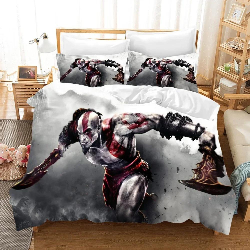 

3D Digital Game God Of War Print Bedding Set Game Handle Print Design Duvet Cover Sets Singe Twin Queen King Size EU Single(135*200cm)3pcs