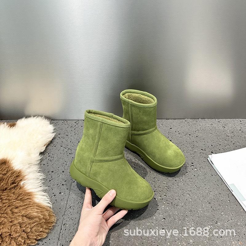 Snow boots women's winter velvet thickened waterproof sub-zero thick-soled casual short boots tide