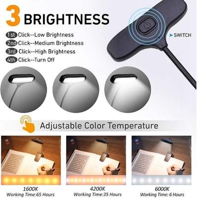 Mini USB dobíjecí světlo na čtení LED klip světlo na knihu mini stolní lampa na učení malá lampička na čtení noční světlo na čtení do ložnice