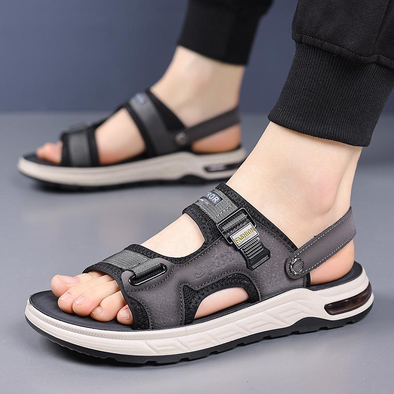 Sandals men's summer new fashion thick-soled men's sandals high-end latex air cushion soft-soled casual beach shoes