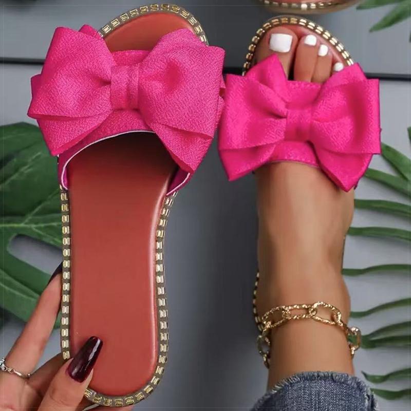 Women's Sandals Sweet Bow Summer Shoes Women Flat Sandals Inddor Outdoor Slippers Women  New Sandals Summer Footwear Female