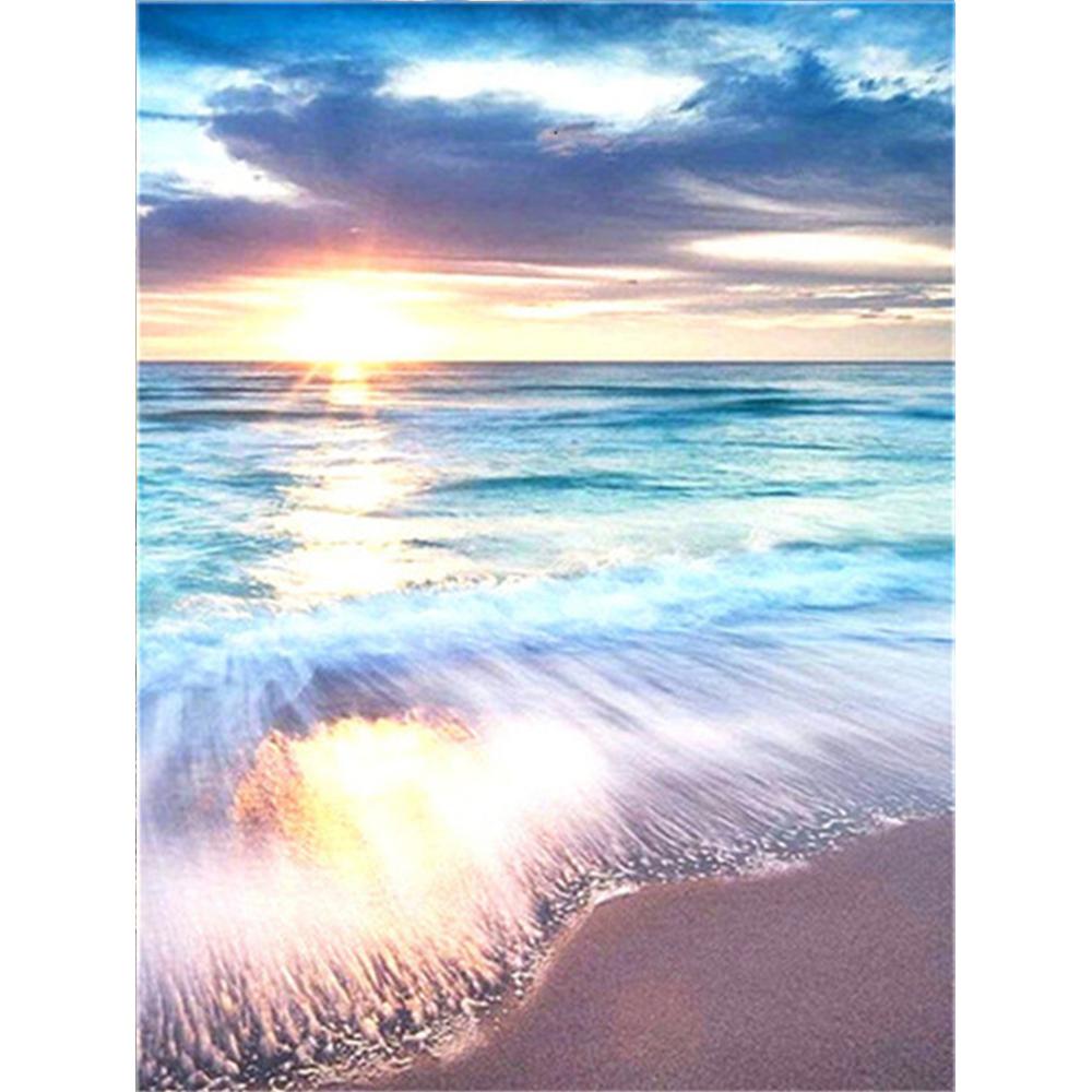 Diamond Painting Seaside Full Square Cross Stitch Kits 5D Diamond Embroidery Landscape Mosaic Door Needlework Home Decor