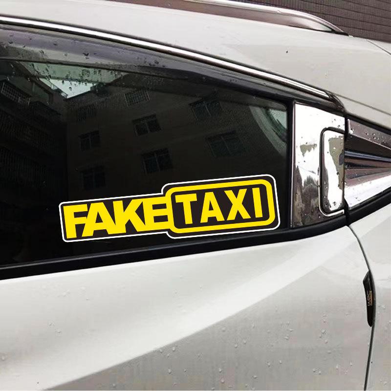 Fake Taxi Sticker Funny Car Window Stickers Creative and Personalized Creative Patterns Car Glass Decoration Accessories
