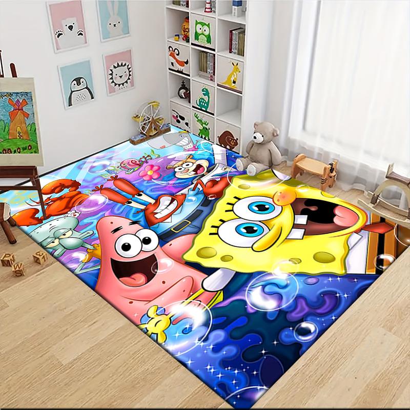 Spongebob'S Underwater Adventure Carpet Rug Soft Washable Antislip Home Living Room Sofa Mats Personalized Christmas Rug
