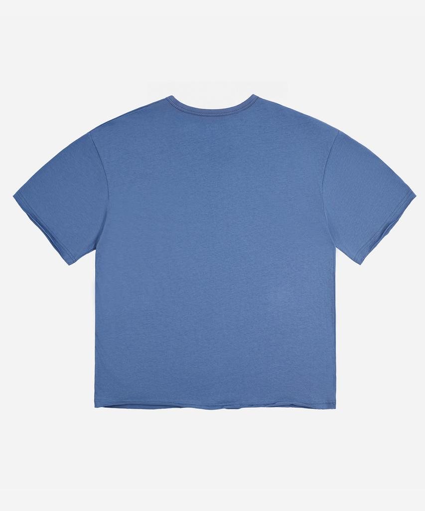 Nodi Cotton 30S Round Neck Crop Top Ocean Blue