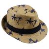 2017 hot sale Summer straw Sun hat kids  Beach Sun  hat Trilby panama Hat handwork for boy girl Children 4 colour