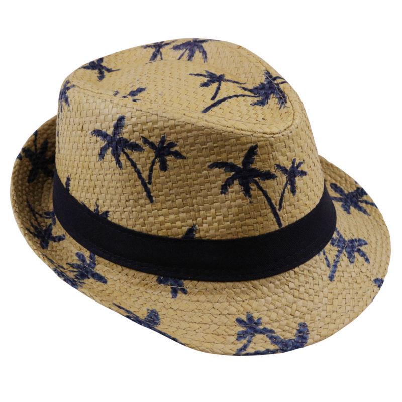 2017 hot sale Summer straw Sun hat kids  Beach Sun  hat Trilby panama Hat handwork for boy girl Children 4 colour
