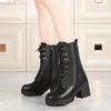 Winter Boots Women Genuine Leather Military Boots Women Snow Shoes Rubber Wool Marton Boots