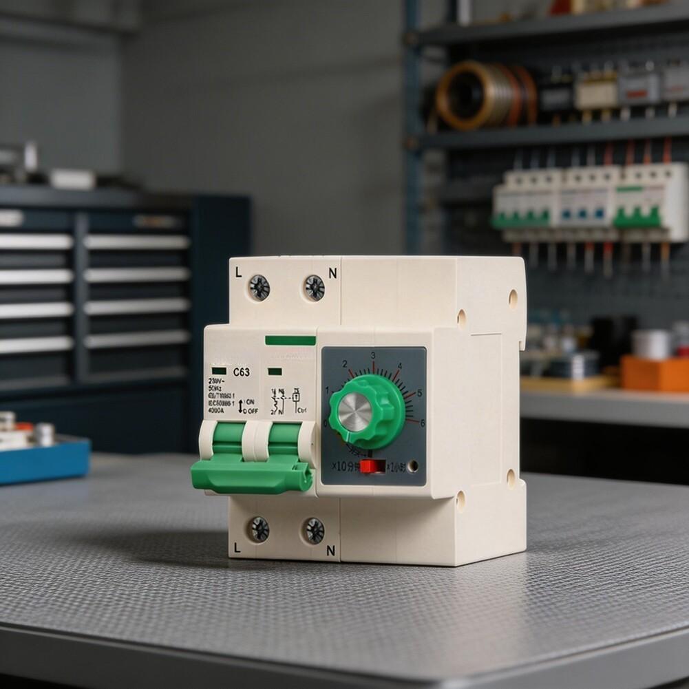 Countdown Circuit Breaker 63A 2-Pole 220V for Water Pumps Timer Switch with Overload and Short Circuit Protection DIN Rail