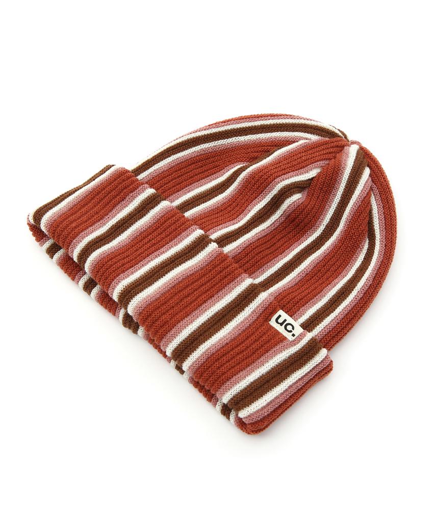 Eondeokeonteulol Striped Long Beanie Beanie / Vertical Stripe / Brick