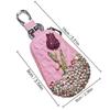 1Pc Luxury Flower Car Key Holder Storage Case Crystal Keychains Key Cover Key Bag for Car Accessories