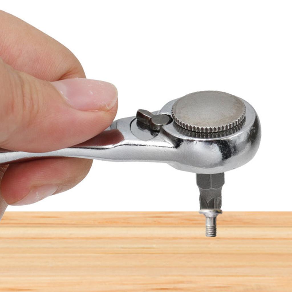 Mini Ratchet Wrench 72 Teeth Quick Socket Batch Head Ratchet Wrench Rod Screwdriver Bit Tool Wrench Multi Repair Hand To