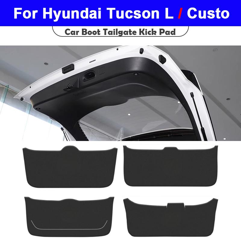 Car Trunk Mat For Hyundai Tucson L Custo 2024 2025 Leather Rear Trunk Door Anti-dirty Protection Mat Cargo Liner Accessories
