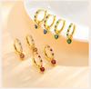 Petites Boucles d'Oreilles Créoles Huggie pour Femmes, Boucle d'Oreille Pendante Cœur Zirconium Cubique, Boucles d'Oreilles Accessoires de Mode Piercing