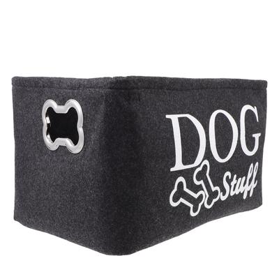 Large Capacity Pet Toy Storage Basket Dog Toy Box Felt Case Puppy Accessories Container Pet Supplies Storage Box Toy Sundries
