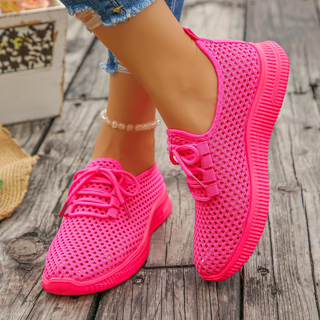 New Large-sized Summer Mesh Shoes for Women, Casual Running Sports Shoes, Mesh Breathable and Comfortable Sports Shoes