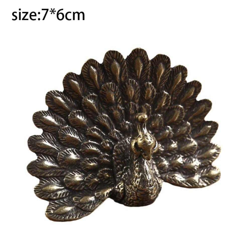 Open Screen Brass Peacock Ornament Brass Home Decoration New Brass Decorative Ornaments  Home