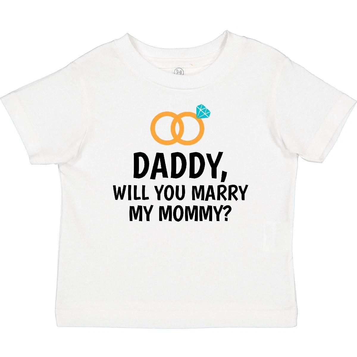 Inktastic Daddy Will You Marry My Mommy With Rings For Proposal Baby T-Shirt 120