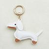 In-Stock Dachshund Cartoon Pendant Leather Dog Bag Charm Phone Case Accessory Creative Car Charm