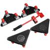 Furniture Mover Set 5 Pcs Furniture Mover Tool Transport Lifter Heavy Stuffs Moving Wheel Roller Bar Hand Tools Set Red 500KG 230x168mm