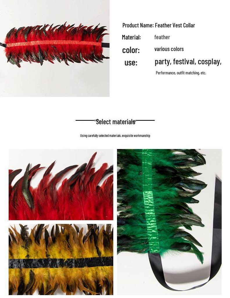 Ethnic Style Feather Shawl Vest Dickey - Adult Halloween & Christmas Accessory