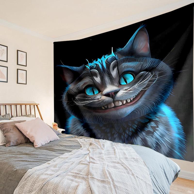 Che-shire Cat Smile Tapestry, Unique Design Tapestry, Wall Decor for Bedroom,Livingroom, Playroom,Heartwarming Fan Holiday Gifts