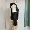 Autumn Women's Clashing Color Splicing Loose Hooded Zipper Jacket