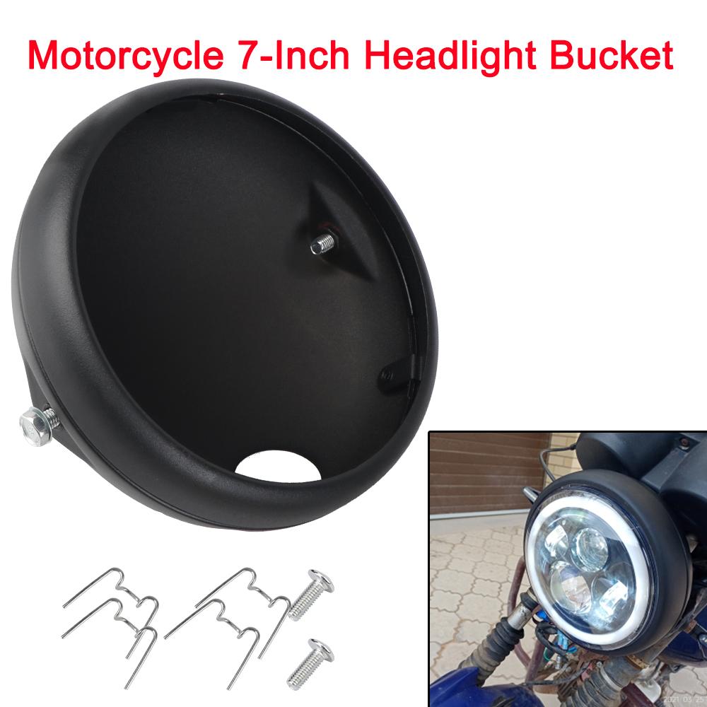 Modified Headlight Base LED Headlight Shell Motorcycle Accessories Matte Black Round Headlight Housing Mount Cover