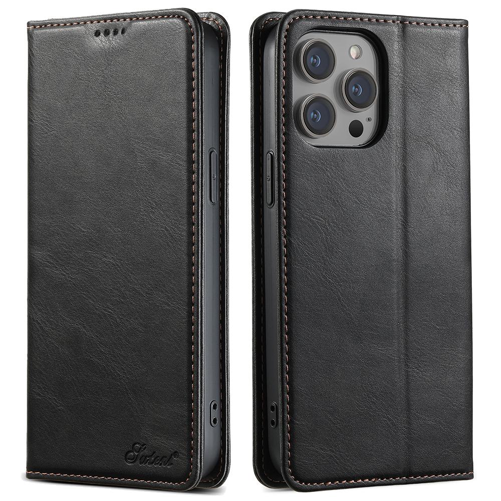 For iPhone 15 Pro Max Wallet Case PU Leather Magnetic Flip Case with Card Holders Stand TPU Inner Shell Cover for iPhone 15 Plus
