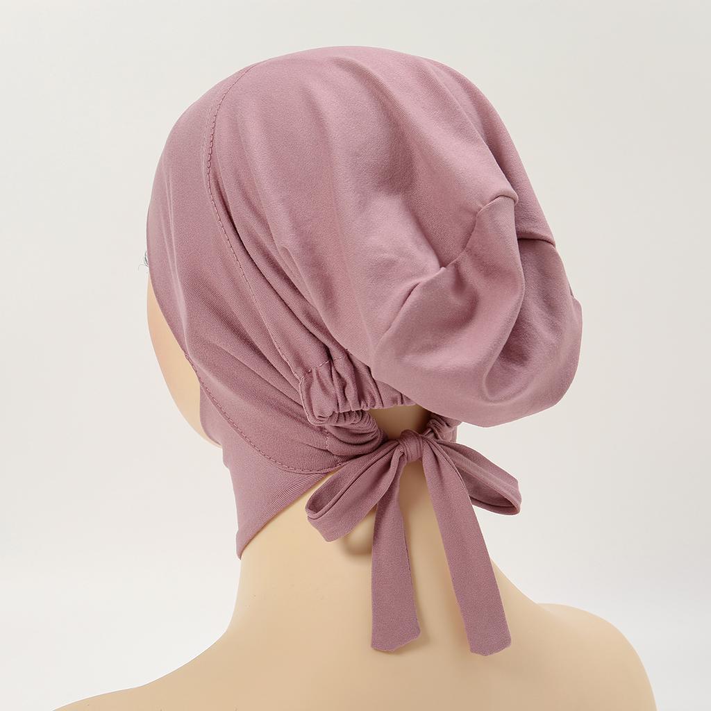 Islam Hijab Caps Muslim Women Inner Hijab Solid Color Undercap Hijab Femme Musulman Turban Islamic Ready To Wear Headcover