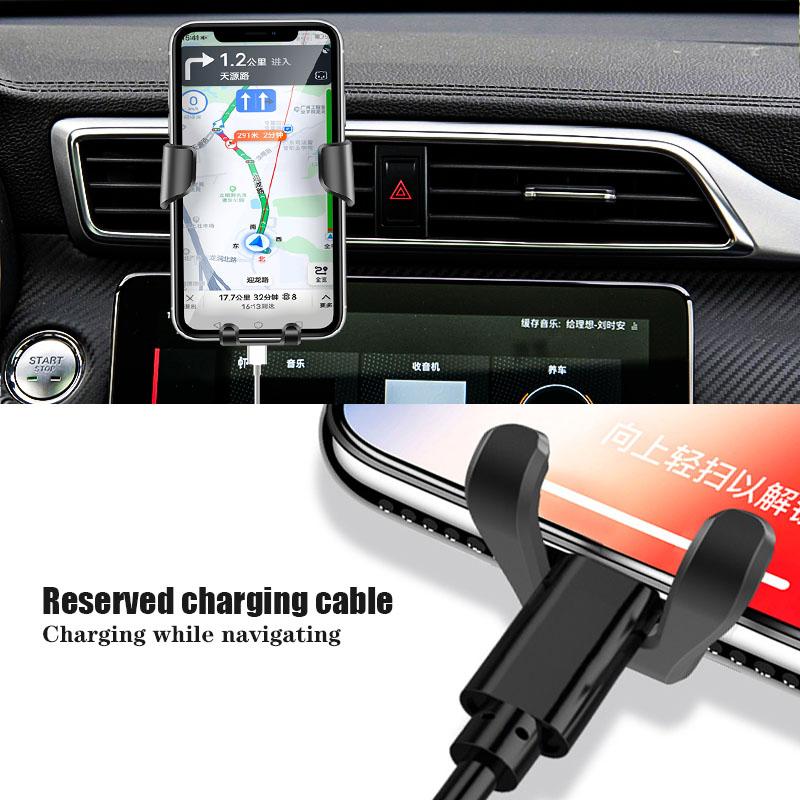 Air Outlet Gravity Phone Holder Car GPS Navigation Clamp Accessories For Citroen Celysee C6 C3 C5 C1 C2 Aircross Picasso Cactus aly256