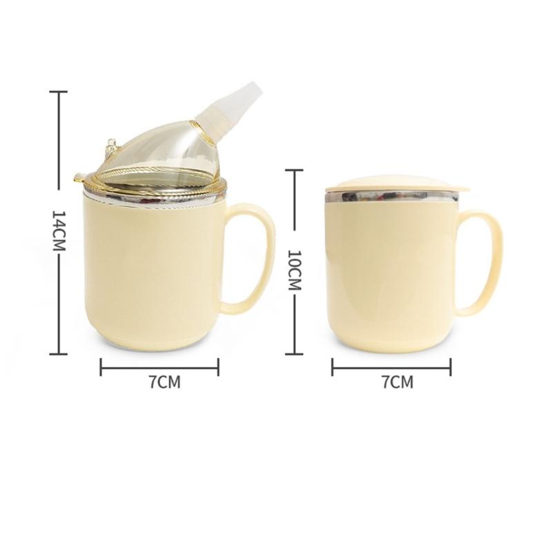 Practical 350ml Health Drinking Vessel With Angled Straw And Tight Cover For Rehabilitation And Specific Requirements